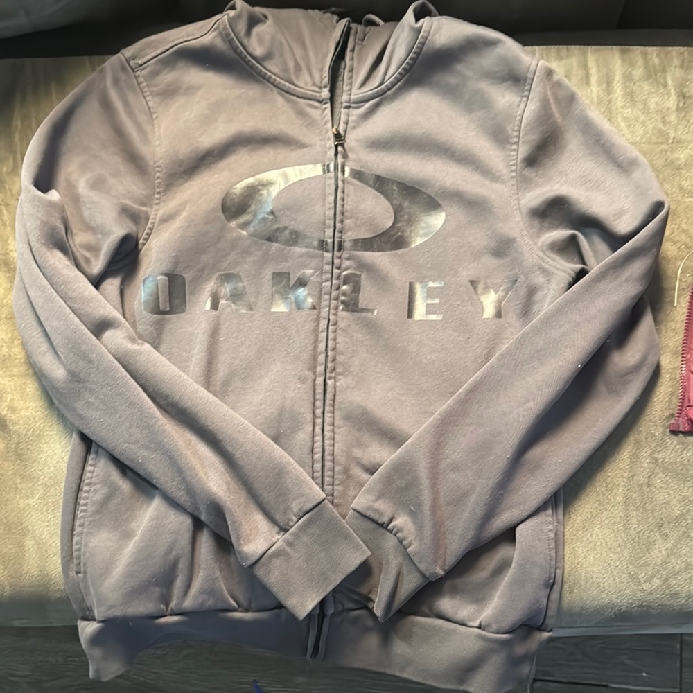 Oakley Gray Zip-Up Hoodie